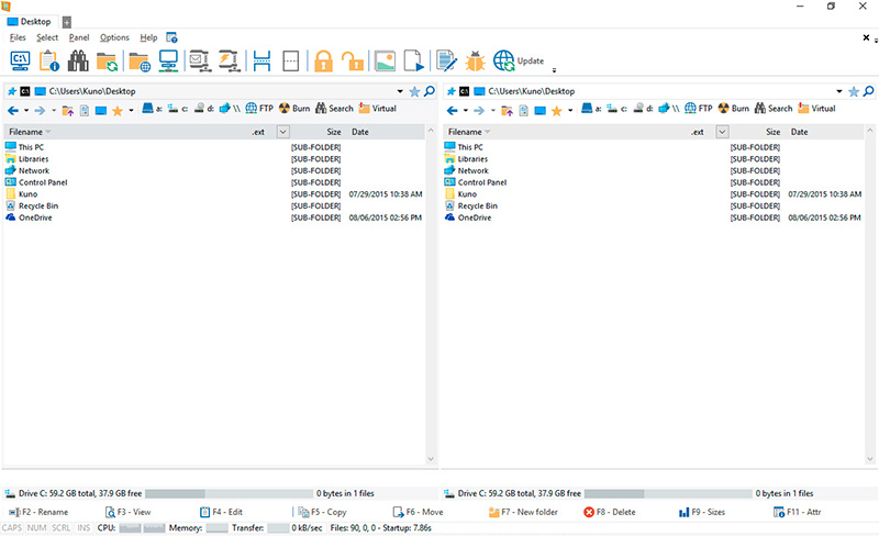 WinNc, a tabbed file manager for Windows 8 and 7